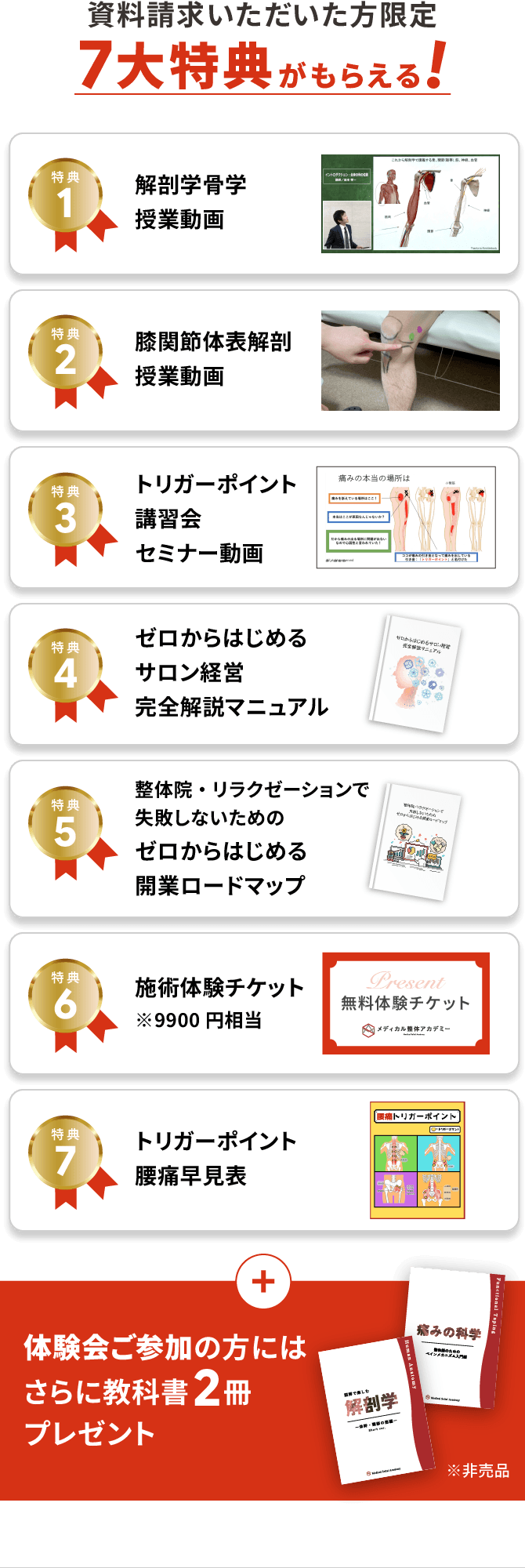 資料請求による7大特典