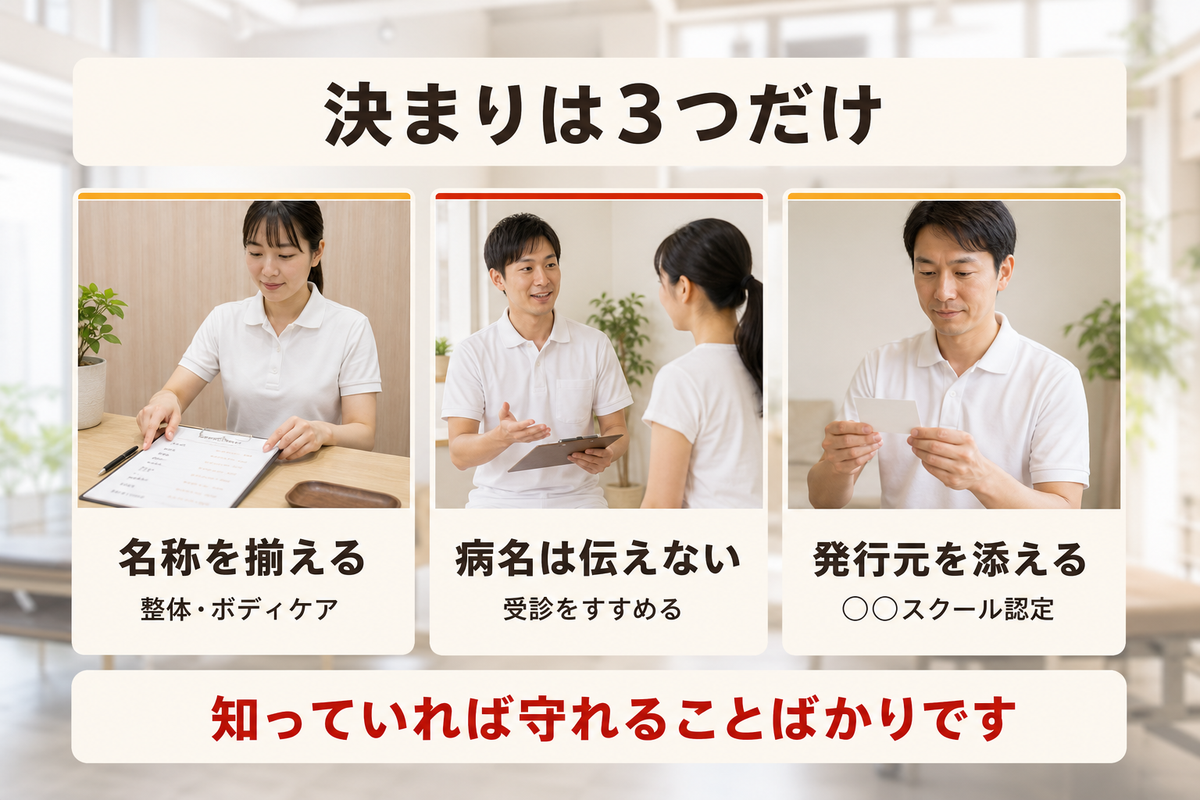 整体で気をつける2つの線引きを示した図