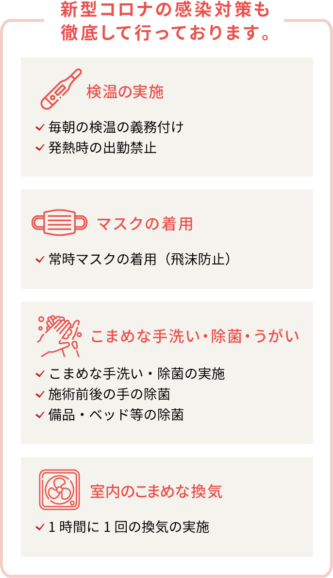 新型コロナ感染対策の徹底